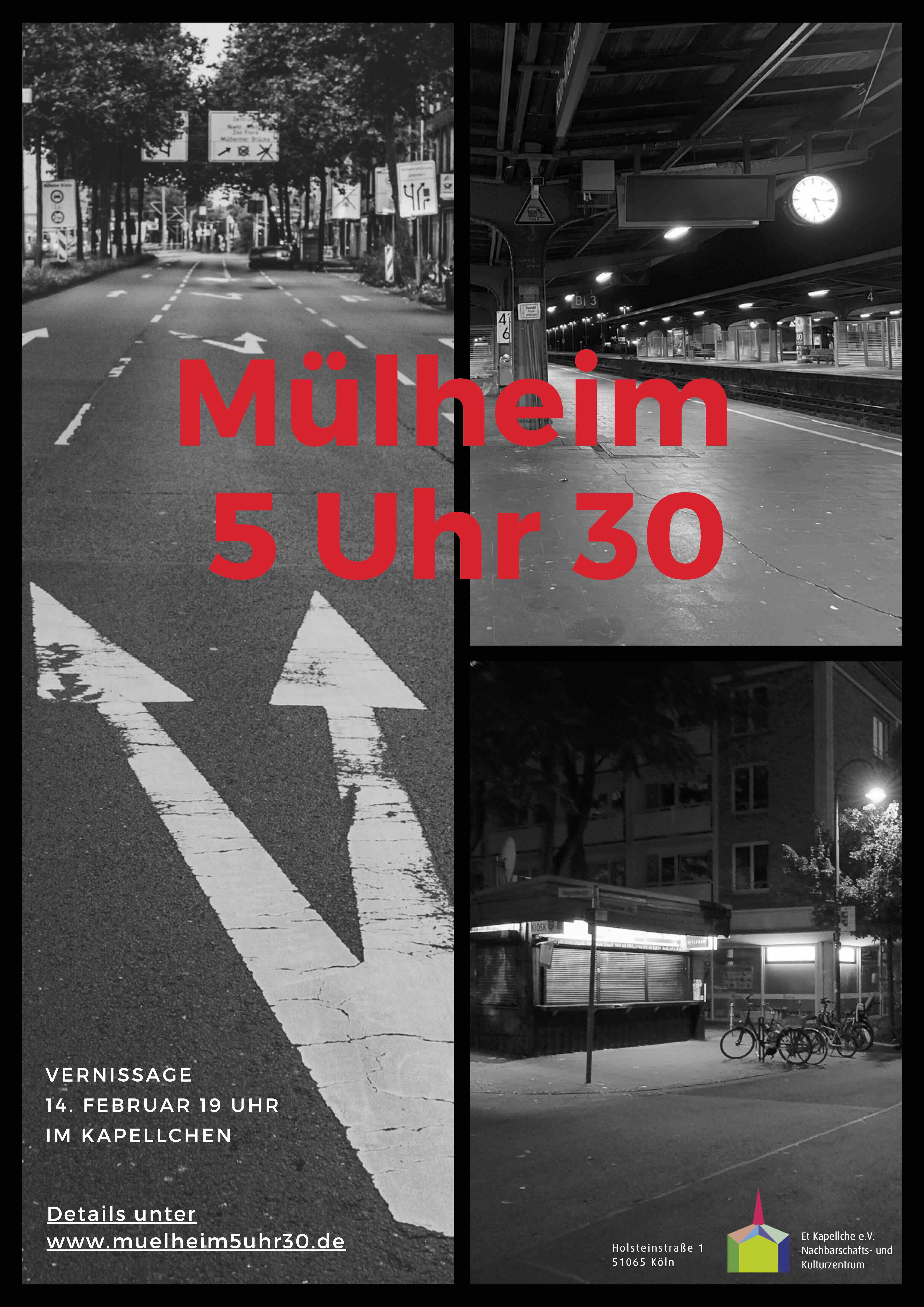 Flyer zur Fotoausstellung Mülheim 5 Uhr 30